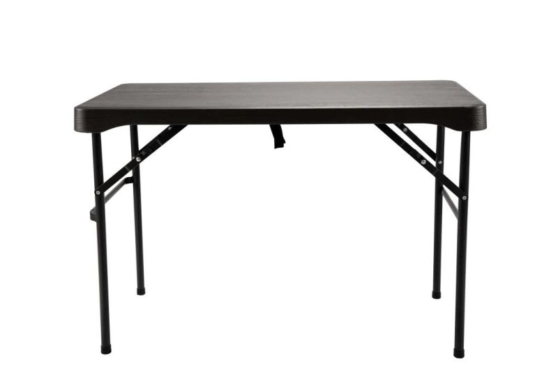 PE Gray Folding Plastic Cafe Table Chair Set/Table+Bench Couple Set/108cm Wooden Surface Table