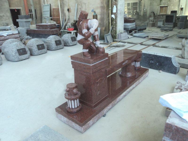 Customized Project Granite Outdoor Garden Wooden Stone Bench