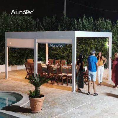 Morden Design Motorized Patio Covers Outdoor Gazebo Retractable Shade Canopy Louvered Pergola