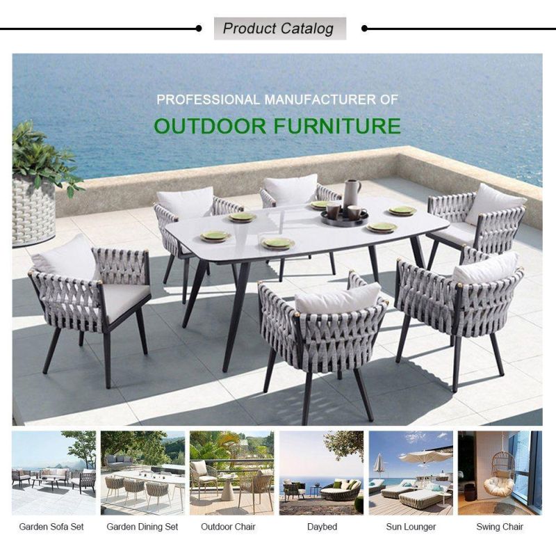Outdoor Dining Furniture Plastic Wood Arm Chairs and Table Sets Garden and Patio Furniture Set