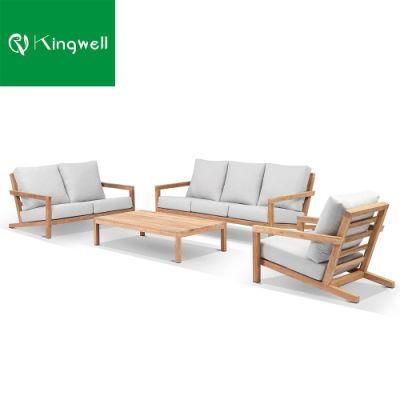 Backyard Furniture Outdoor Garden Patio Gazebo Teak Wood Sofa Set Used on Home and Hotel