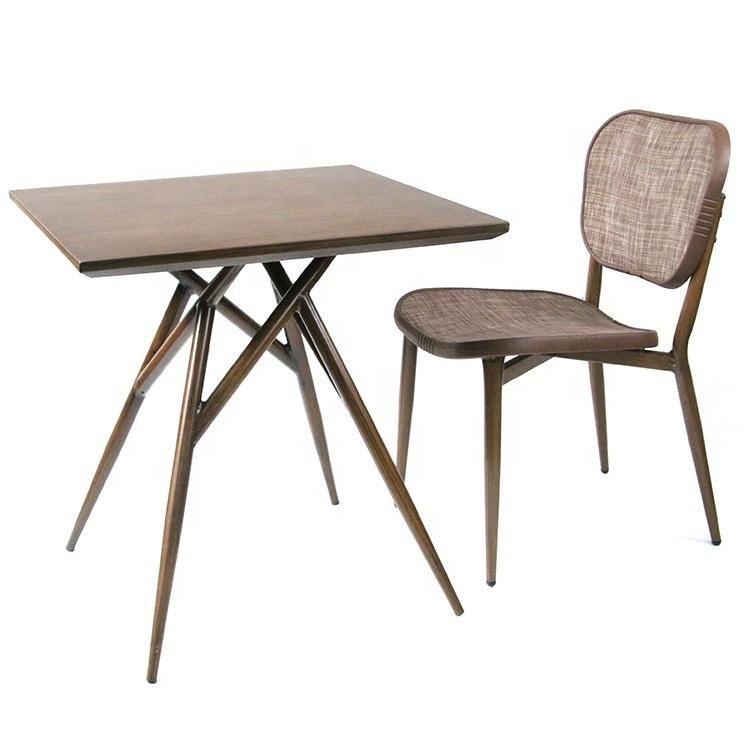 Absolute Waterproof Outdoor Carbon Steel Restaurant Bistro Square Table