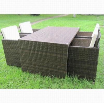 Patio Leisure Outdoor Dining Rattan Bar Table and Chair Set Furniture