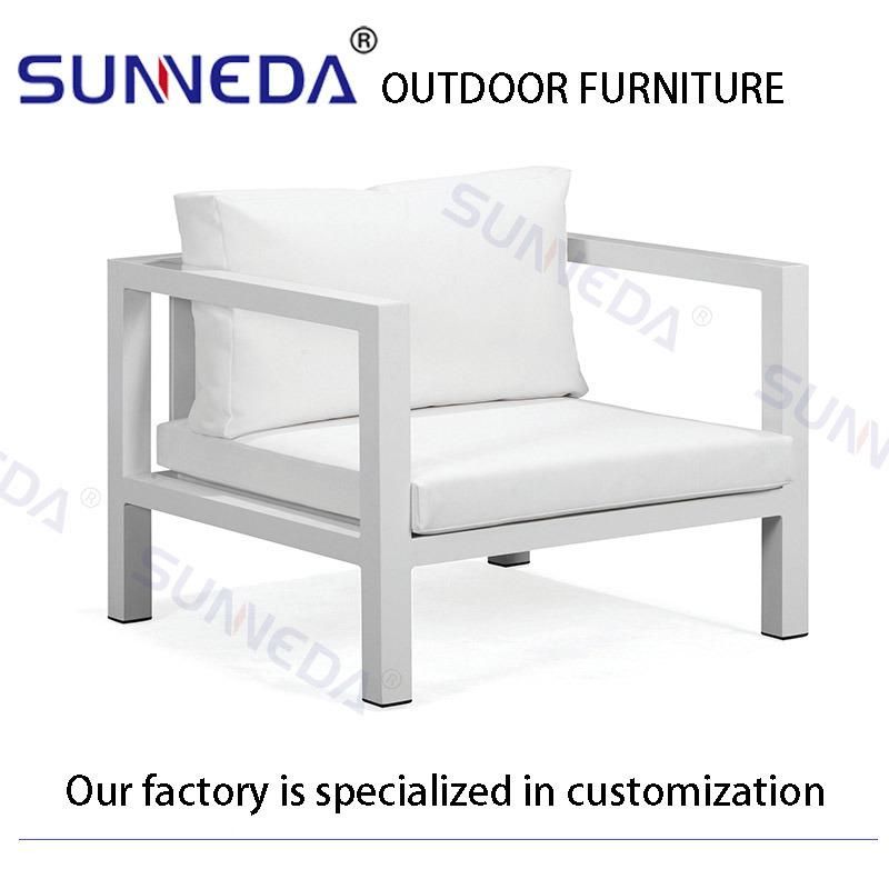 Sectional Thick Tube Aluminum Morden Outdoor Furnitures Sofa with Cusion Matchable