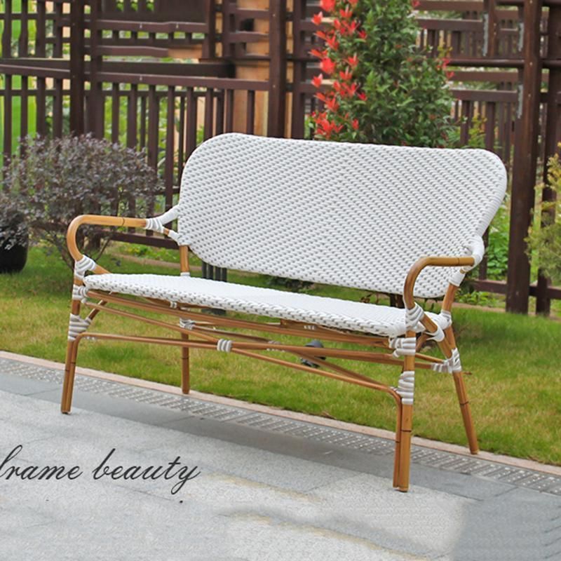 Commercial Use Rattan Long Bench Outdoor Garden Rattan Chair