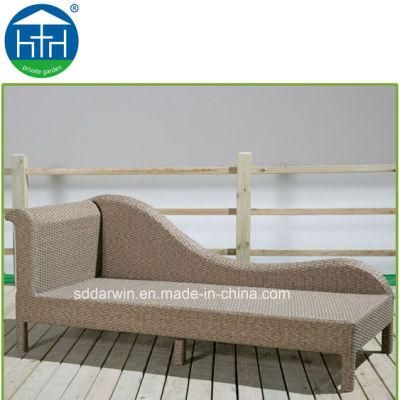 Luxury Outdoor Garden Patio PE Rattan Sun Bed with Cushion