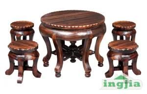 Antiqued Carbonization Wood Outdoor Patio Dining Garden Set (JC-D128T)