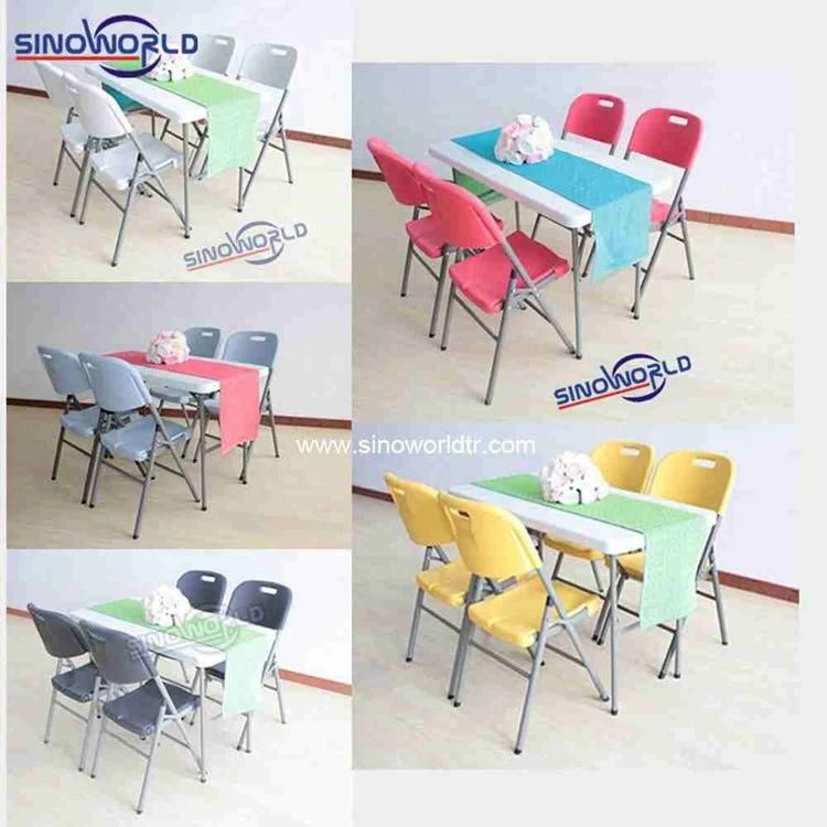 Simple White Plastic Folding Banquet Event Party Table Wedding Ceremony Garden Table