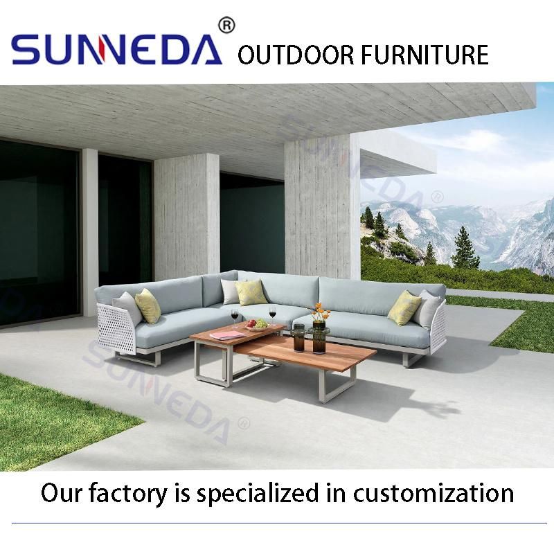Outdoor Aluminum All Set Meshed-Holes Back Patio Leisure Combination Furniture