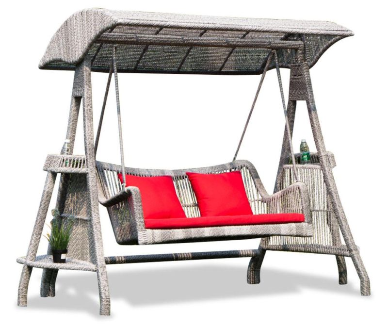 Hand Make Outdoor Home Metal PE Rattan Basket Hanging Swing Hotel Chair