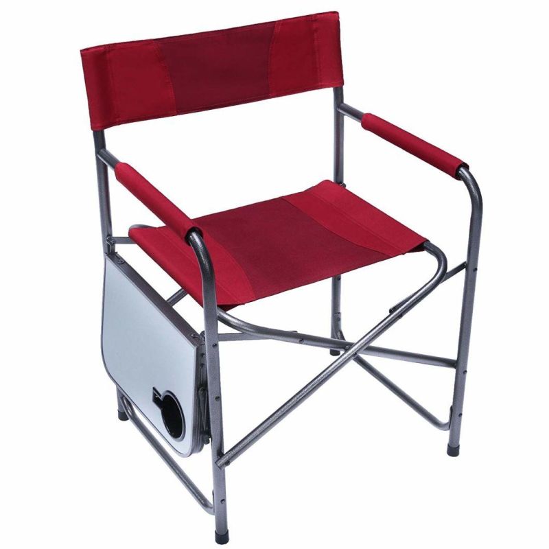 Lightweight Folding Stable Director Chair Outdoor Durable Fishing Chair Beach Chair Aluminum Tube 600d Oxford with Tray Table