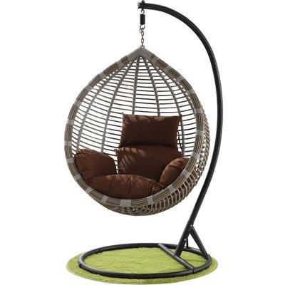 Modern Wicker Handmade Rattan Leisure Customized Garden Metal Swing Chair