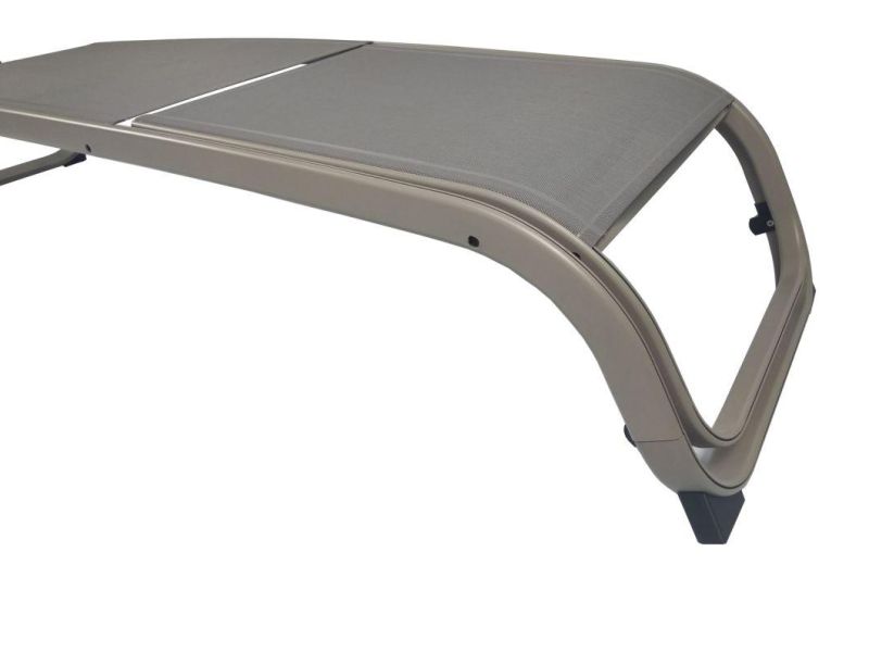 Garden Hotel Commercial Textilene Mesh Chaise Lounge with Quick Dry Aluminum Sun Bed