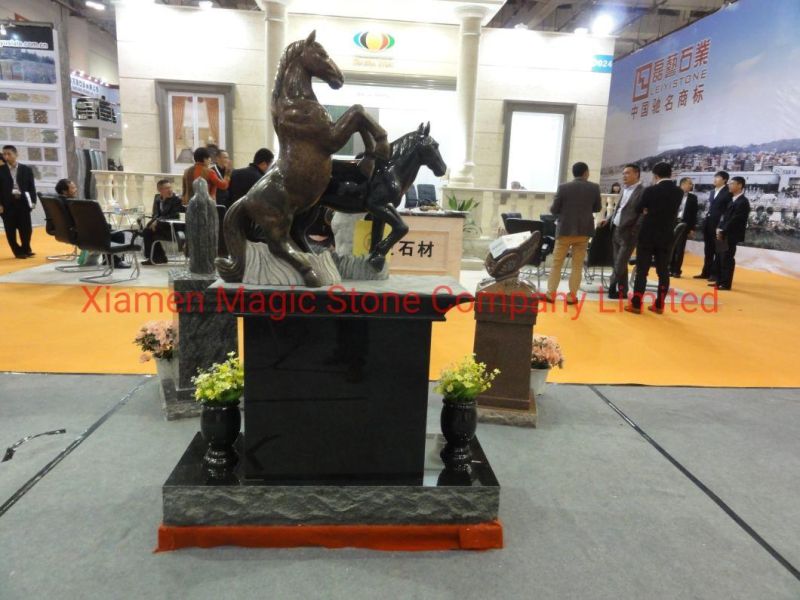 Natural Granite Stone Horse Design Headstone for Memorials