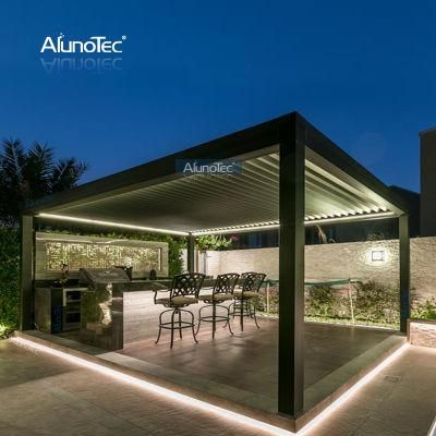 New Arrival Modern Design Gazebo Tent Fashion Van Awning Aluminum Waterproof Pergola with Strip Lights