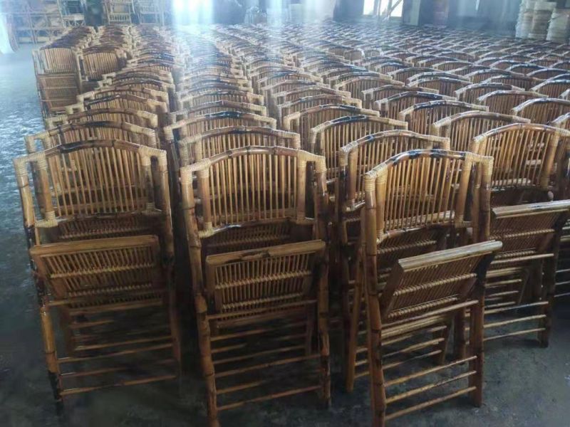 Eco-Friendly Outdoor Furniture Home Garden Wedding Used Natural Color Bamboo Folding Chair
