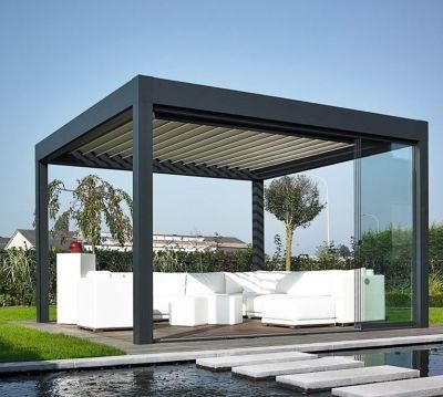 Free Standing Aluminum Motorized Blades Bioclimatic Pergola Gazebo