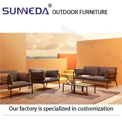 Sunneda Outdoor Sofa Hotel Rattan Sofa Rattan Woven Outdoor Furniture Rattan Art Solid Wood Sofa