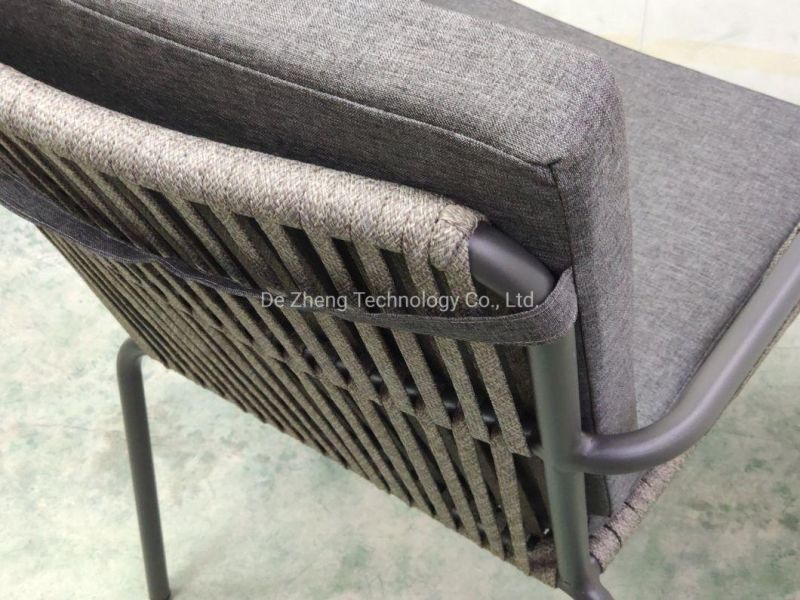 Garden Outdoor Restaurant Rope Chair for Hotel Dining with Waterproof Cushion
