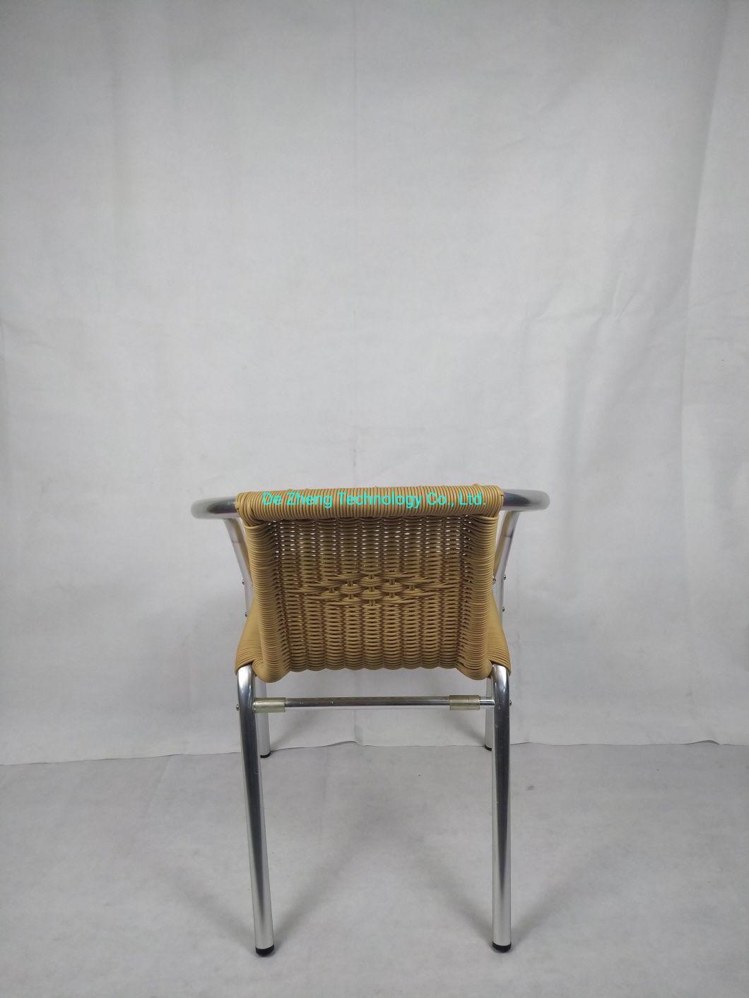 Commercial Outdoor Bistro Restaurant Chair Aluminium Slat Heavy Duty Garden Rattan Bar Chair
