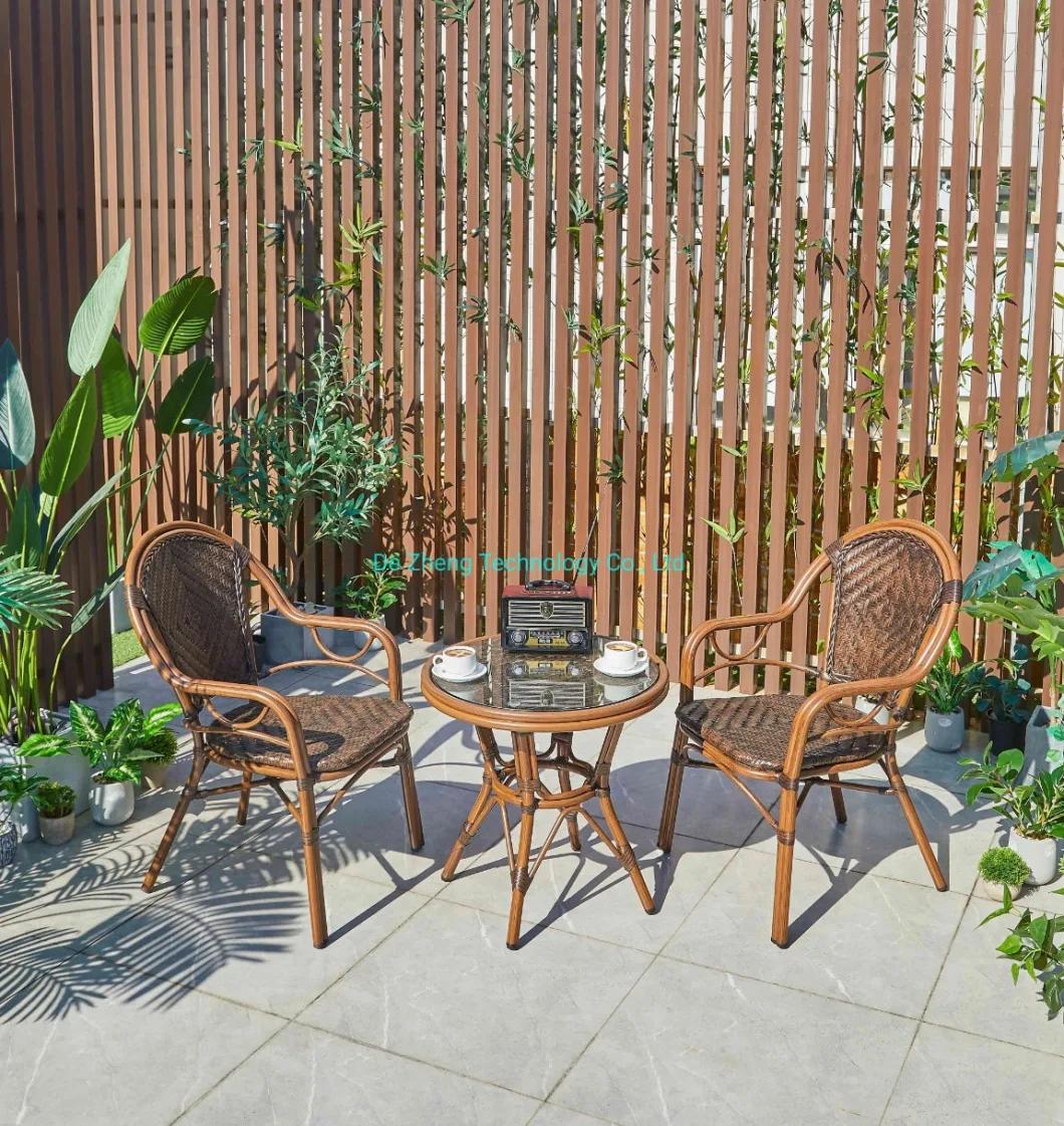 Outdoor Portable New Aluminium Garden Furniture Round Dining Table Set Modern Vintage Side Table