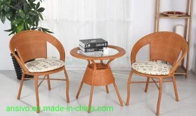 Outdoor Chair Rattan Chair Tea Table Three-Piece Indoor Balcony Table and Chair Leisure Rattan