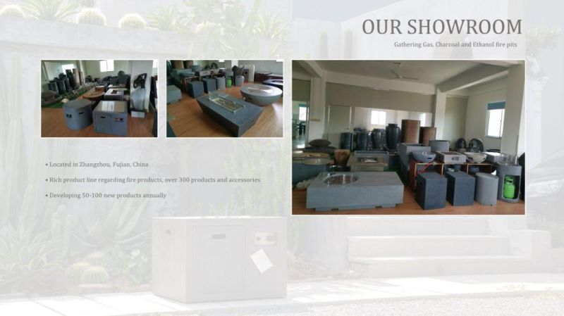 Propane Grc Concrete Material Cement with Fiber Glass Travtine Fire Table Fire Bar Coffee Table
