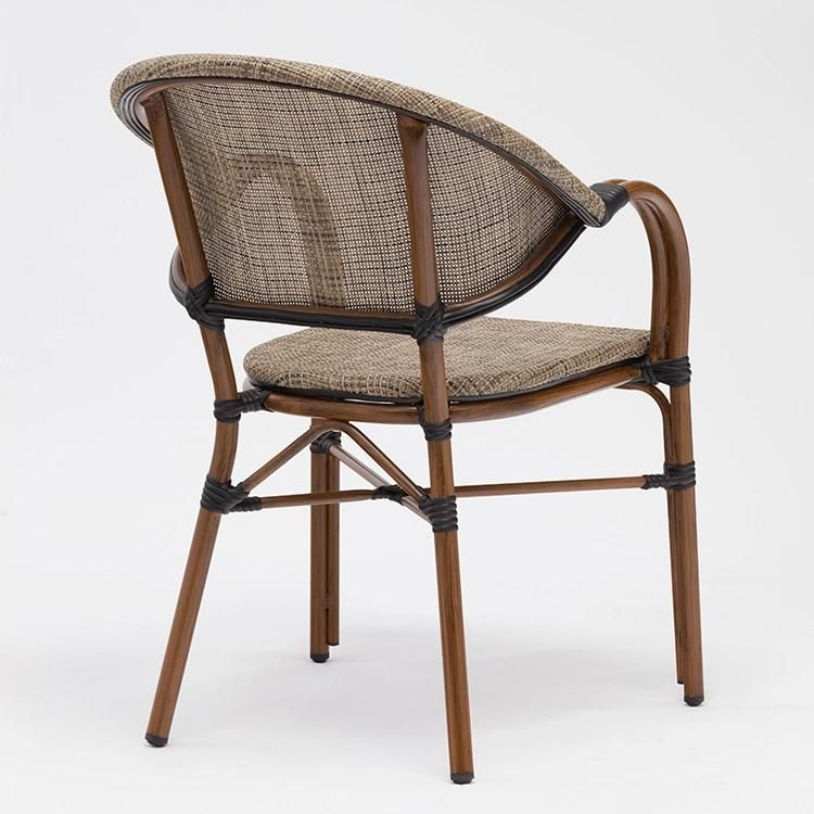 Wooden Grain Look Small Terrace Chairs Outdoor Furniture