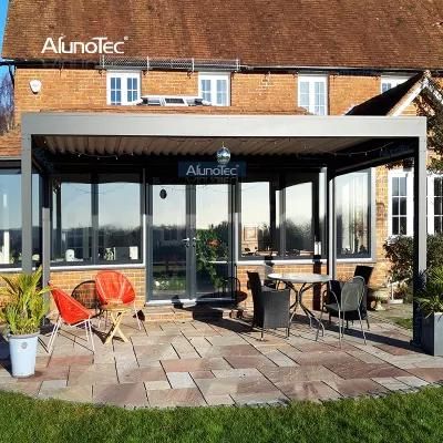 Easily Assembled Motorized Gazebo Outdoor Roof Patio Canopy Automatic Arbours Louvers Pergola