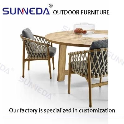 Hotsale Patio Hotel Restaurant Lawnmanor Webbing Weave Garden Armchair Set