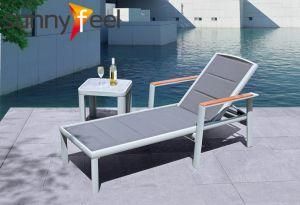 Patio Poolside Sunbed Daybed with Side Table Chaise Lounger