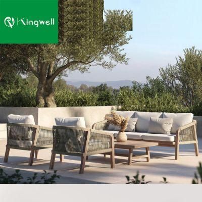 Balcony Furniture Outdoor Patio Modern Style Garden Sofas Teak Wood Sofa with En-581 Certificate