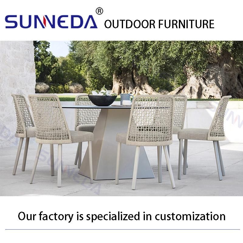 New Concept Cushion Waterproof Weaving Courtyard School Beach Furniture Set