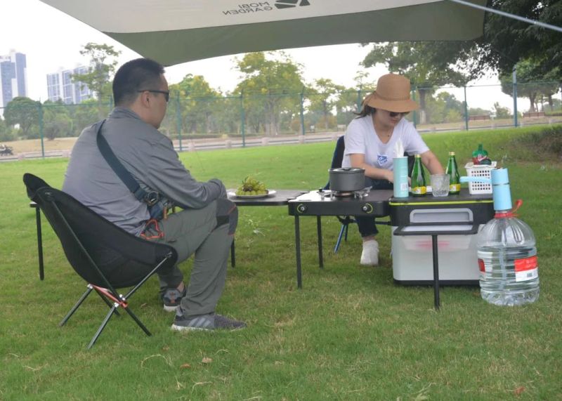 Ultra-Light Folding Camping Table with Gas Stoves