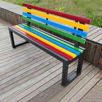 Teak Aluminum Metal Bench Chair Modern Bench Seating Garden Patio Outdoor Wooden Benches