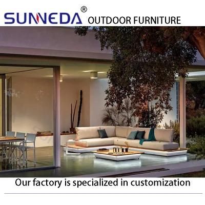 Outdoor Modern Simple Design Sofa Furniture with Waterproof Cloth Cushion