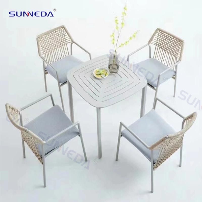 Factory Custom Patio Dining Table Set with Aluminum Round Top