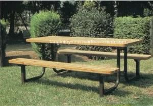 Park Bench, Picnic Table, Cast Iron Feet Wooden Bench, Park Furniture FT-Pb039