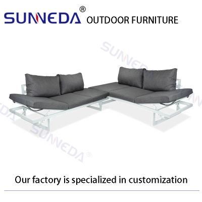 Adjustable Lift Changing Sun Lounge Aluminum Metal Furniture