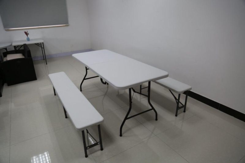White Color Foldable Bench in 6FT Folding in Half Bench