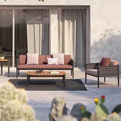 Outdoor Sofa Combination Villa Courtyard Garden Rattan Table and Chair