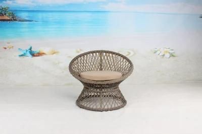 Leisure Garden Hotel Resort Courtyard Half Rattan Chair with Cushion