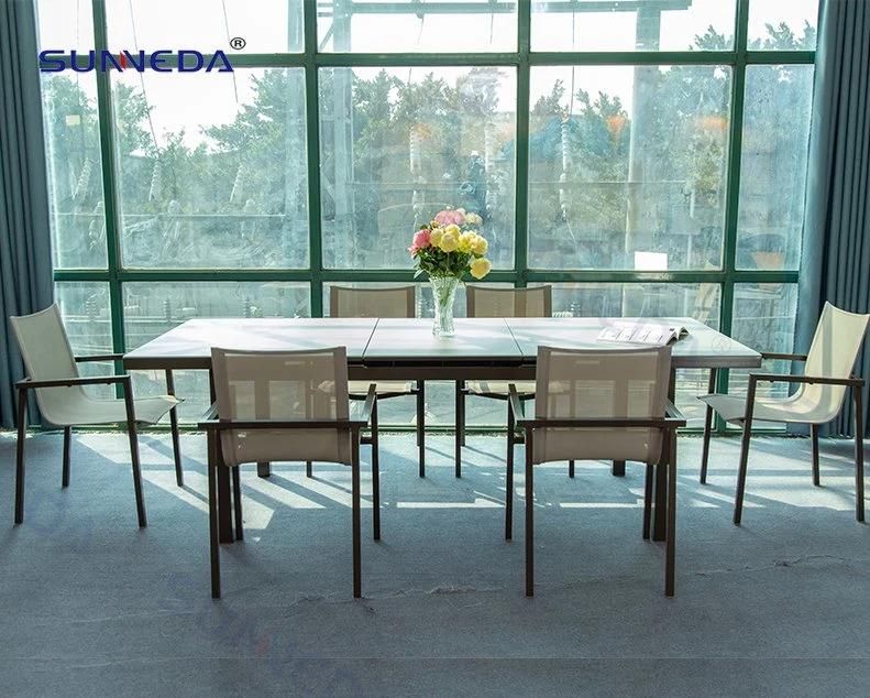 Outdoor Courtyard Aluminum Dining Table Set Garden Leisure Furniture