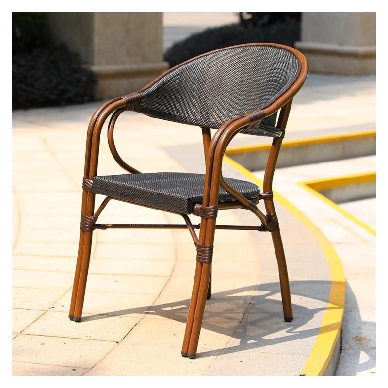 Factory Supply Brown Garden Chair Aluminum Frame Outdoor Rattan Furniture