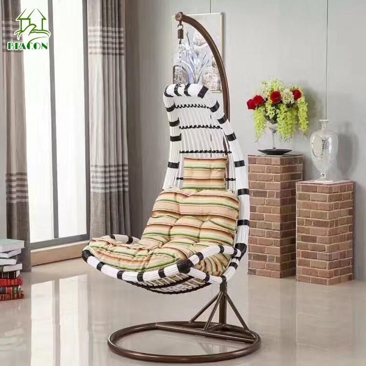 Moon Shaped Comfortable Leisure Hanging Swing Chair with Waterproof Cushion