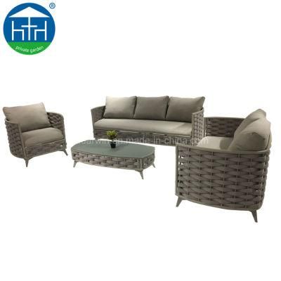New Design Garden Furniture Outdoor Sofa with Rope Weaving for Commercial Used
