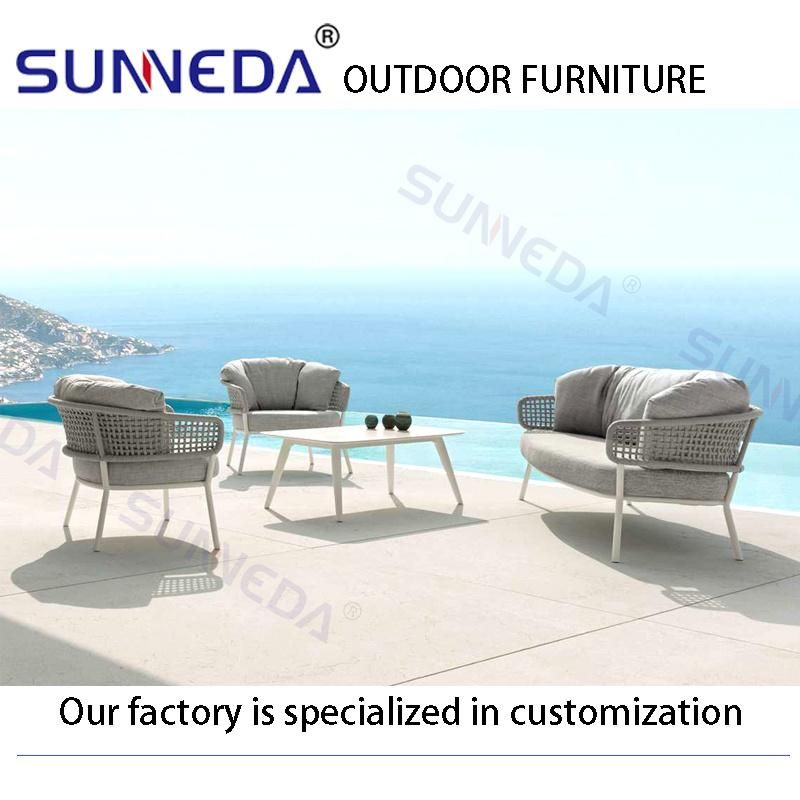 Casual Garden Sofa with High-Density Waterproof Fabric Cushions
