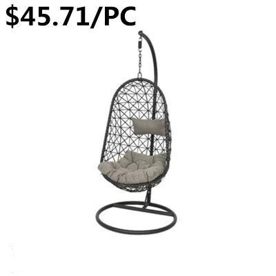 Wholesale Hanging Egg Balcony Rattan Metal Base Patio Swing Chair
