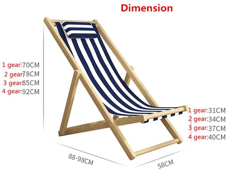 Foldable Furniture Solid Wood Canvas Folding Beach Outdoor Sling Chair