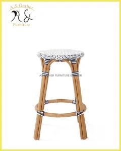 Modern French Kitchen Round Counter Rattan Stool